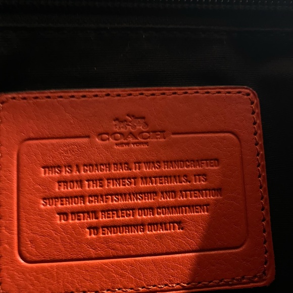 Vintage Unisex COACH Sullivan Metropolitan Map Bag in Coral Calf Leather - Picture 9 of 16